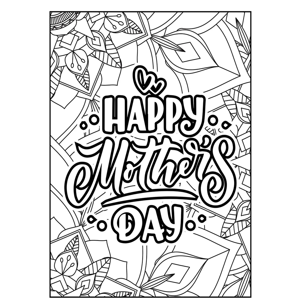 Coloring poster – Happy Mother's Day, 30×43" – giant group coloring poster