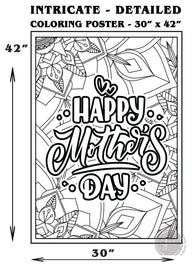 Giant Happy Mother's Day coloring poster 30×43" – SJPrinter Cherry Hill NJ