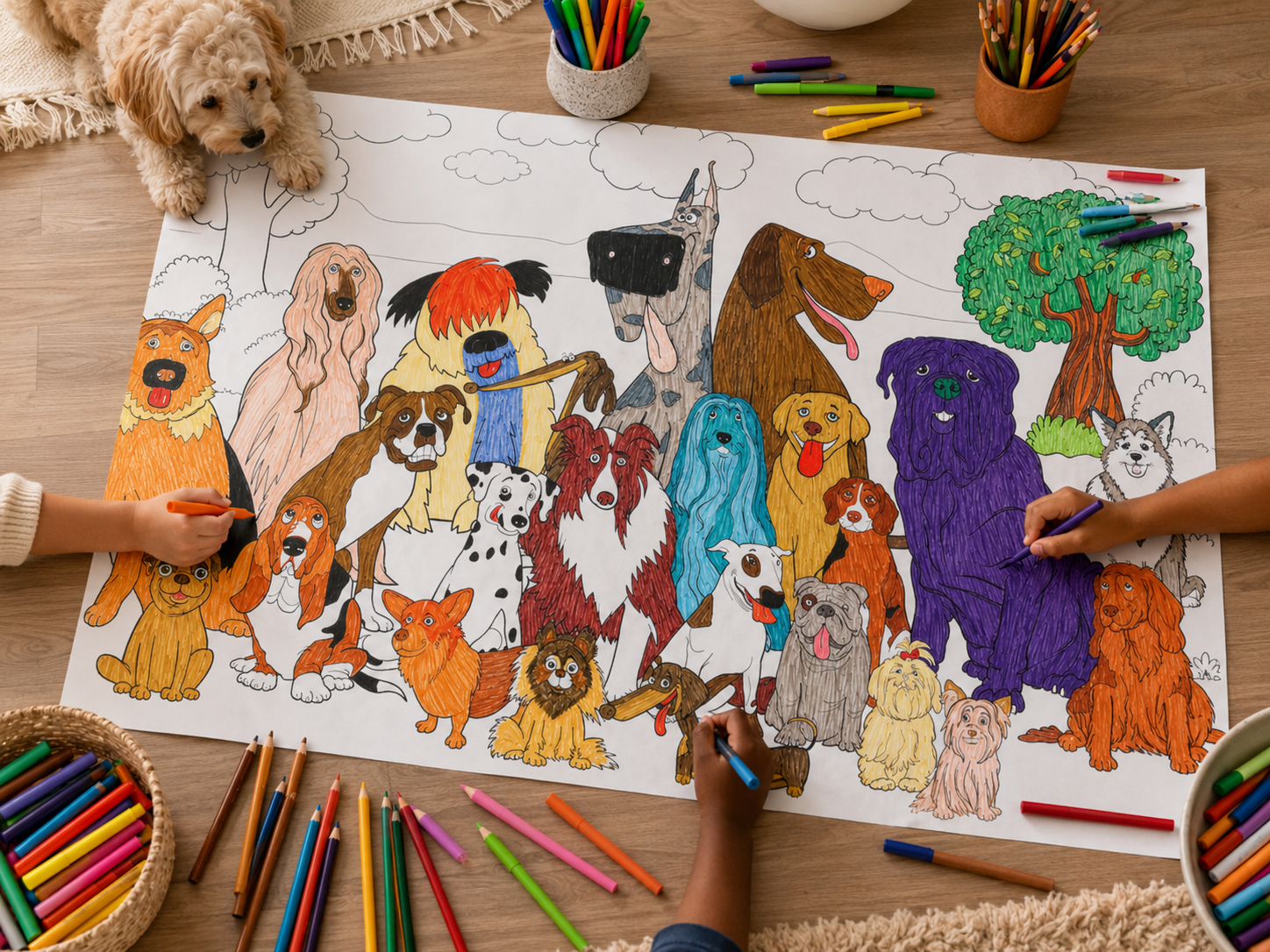 Dog Pound Giant Coloring Poster Bundle — 2 Pack