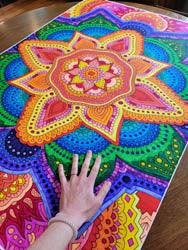 Flower Mandala + Flowers coloring poster bundle – wall-size group activity
