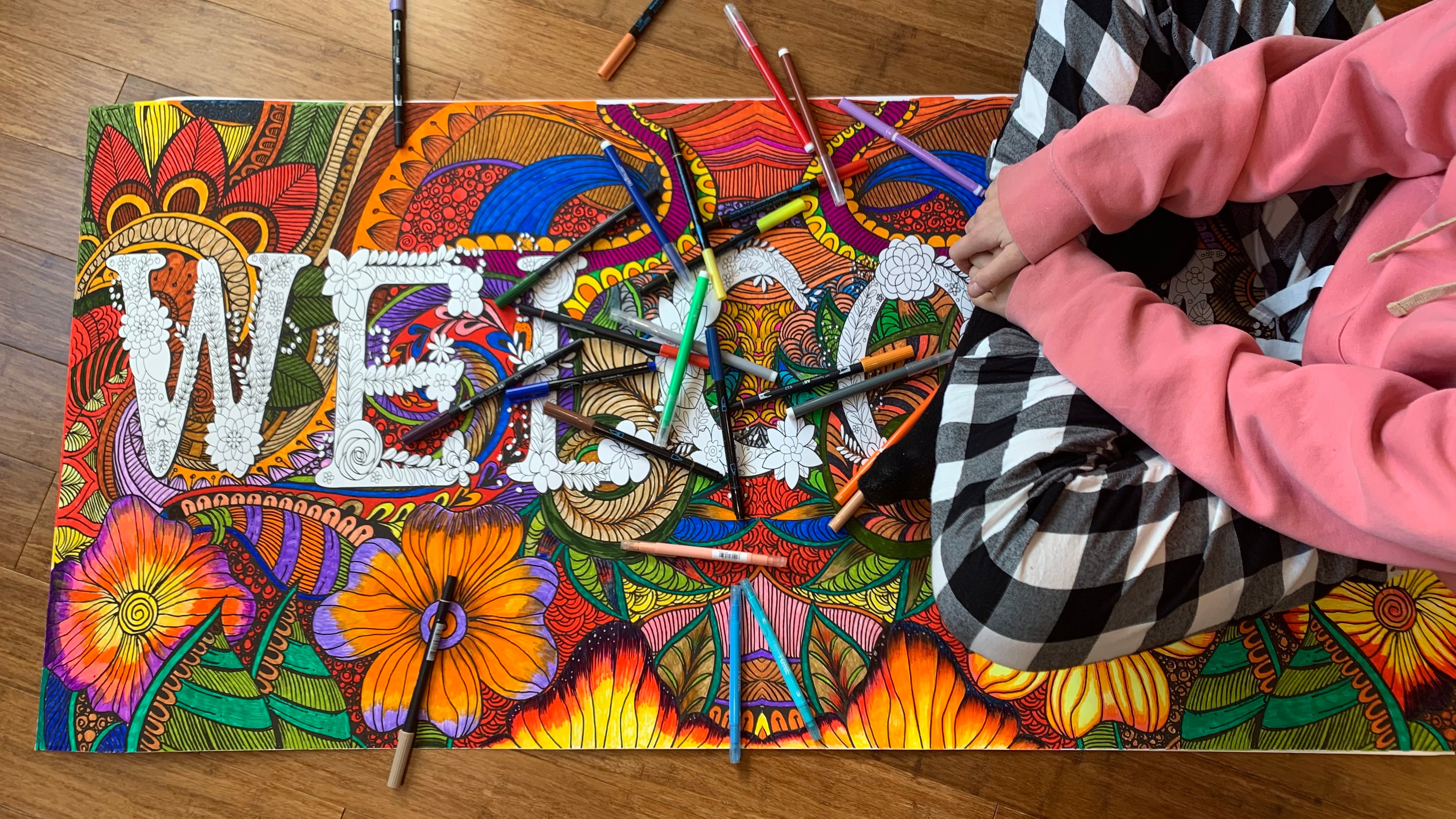 Giant coloring poster bundle Welcome 24x52 and Love 24x48 word art by SJPrinter Cherry Hill NJ