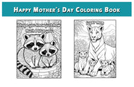 Happy Mothers Day Coloring Book for Kids Large Collection of Cute Baby Animals, Dolphins, Turtles, Dinosaurs, Birds, Flowers, Animals - SJPrinter 
