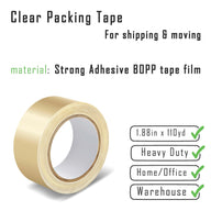 Heavy Duty Packing Tape Refill: Clear, 2.4 mil, 1.88 inch x 110 Yards or 100m - SJPrinter 