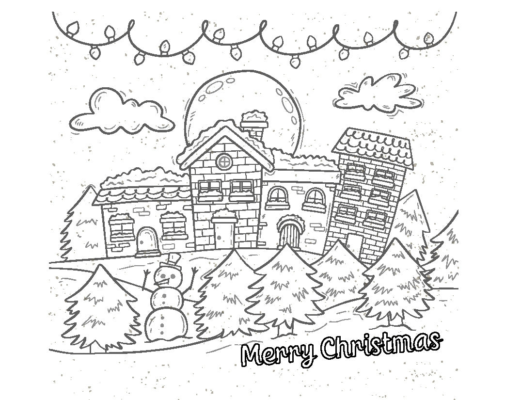 Merry Christmas - Coloring Card - SJPrinter 