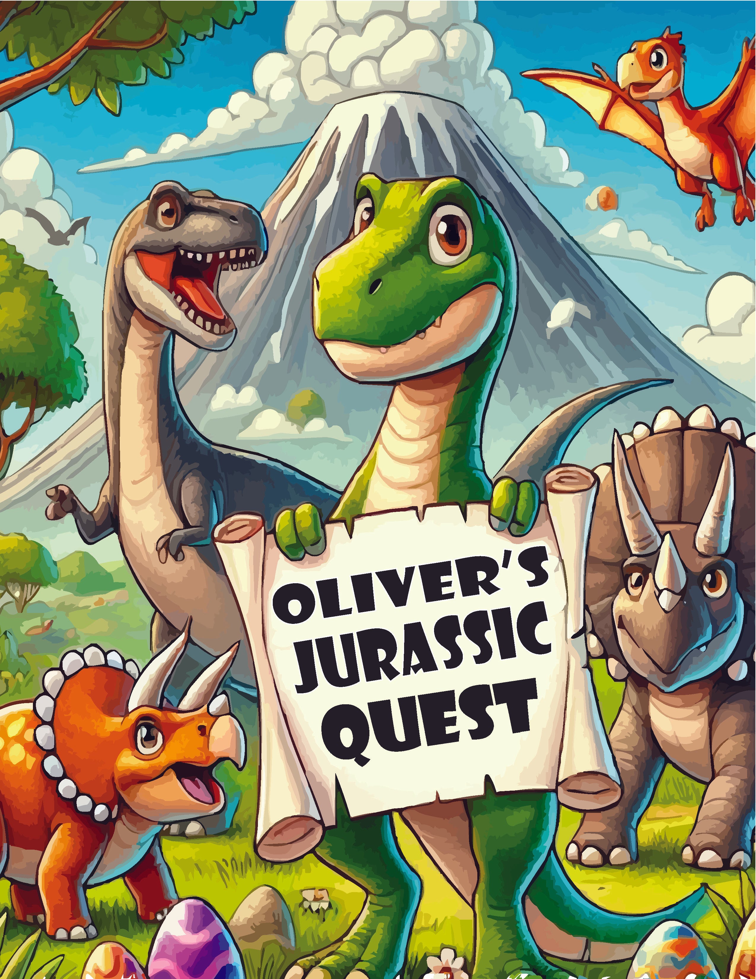 Personalized Dino, Coloring Activity Kids Book for Girls & Boys: Color by number, Dot to Dot, Puzzles. 50 pages. Unique Kids Gifts - SJPrinter 