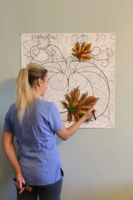 Giant Coloring Poster Pumpkin — Intricate coloring poster 30×30" – intricate line art, printed in USA