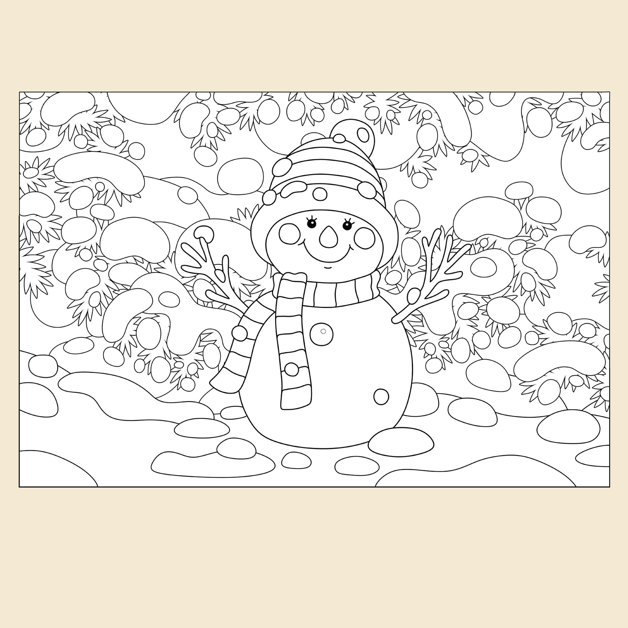 Snowman - Coloring Page