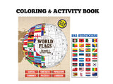 World Flags Coloring and Activity Book with Flag stickers: Geography Gift for Kids and Adults - Color 234 Flags, Learn Capitals, Currencies - SJPrinter 