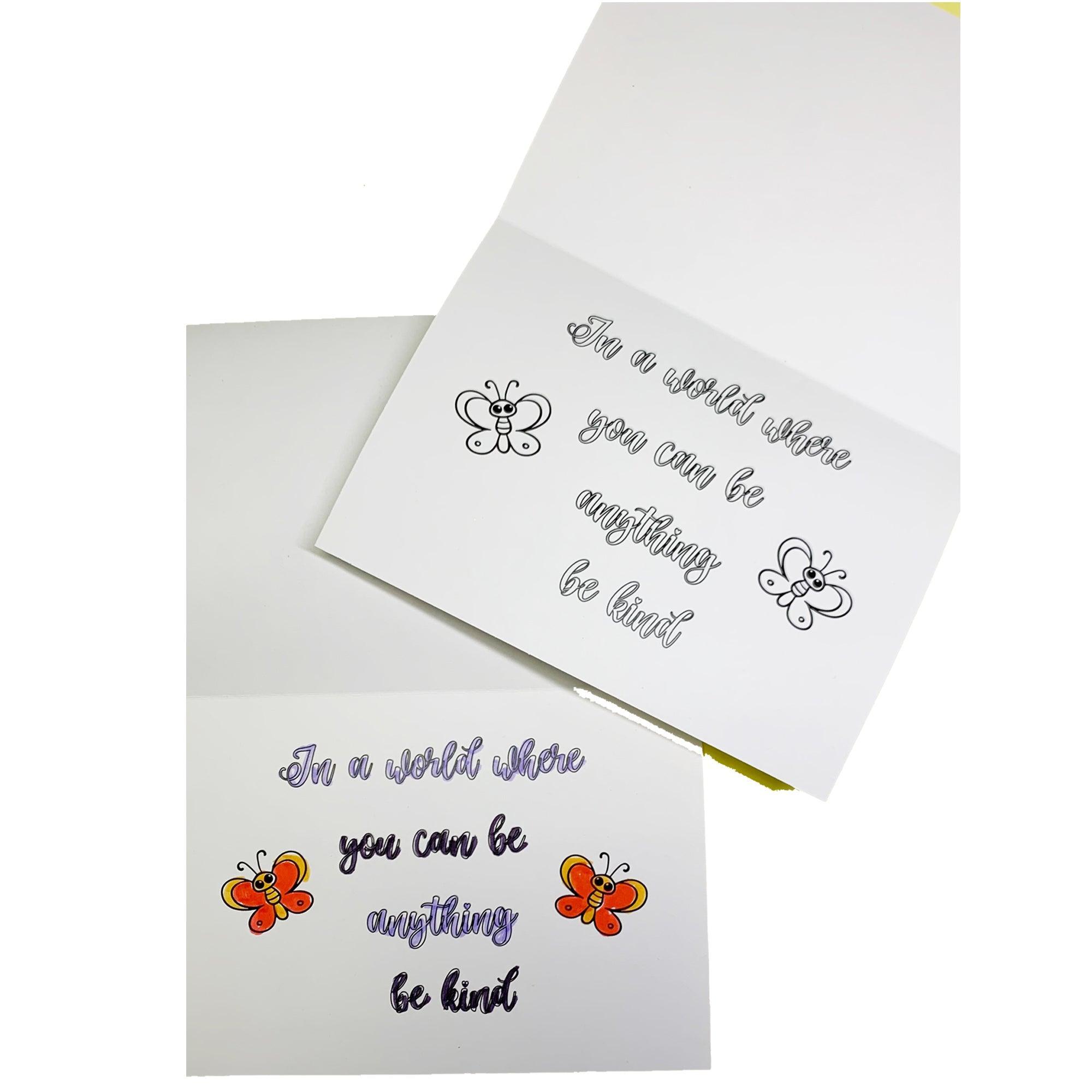 BE KIND - Coloring Card - SJPrinter 