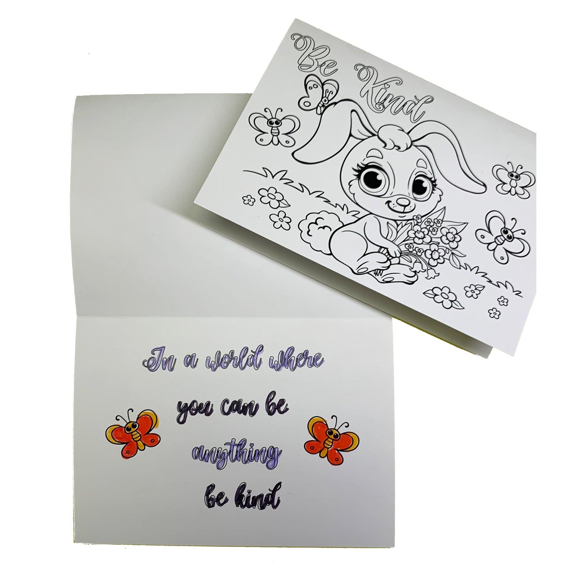 BE KIND - Coloring Card - SJPrinter 