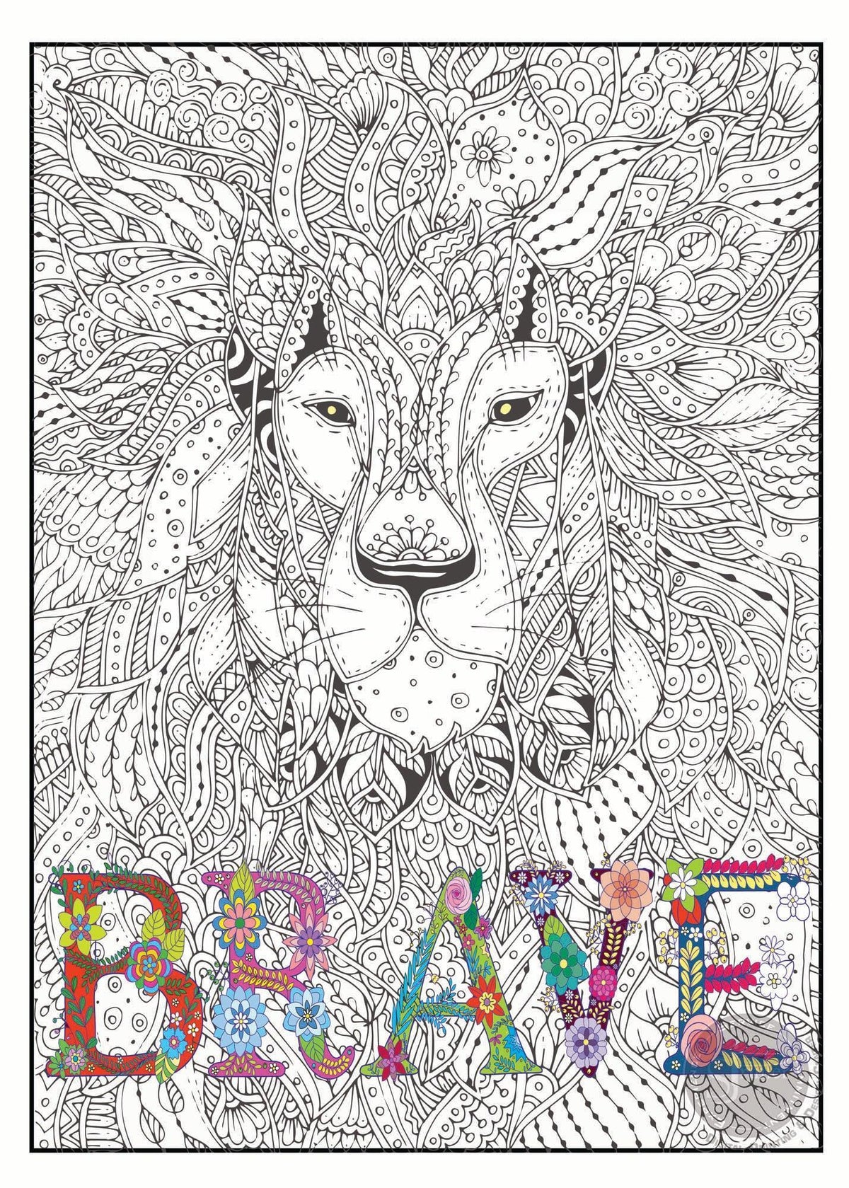 Coloring poster – BRAVE, 30×42" – giant group coloring poster