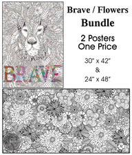 Coloring poster bundle – BRAVE + Flowers – SJPrinter Cherry Hill NJ