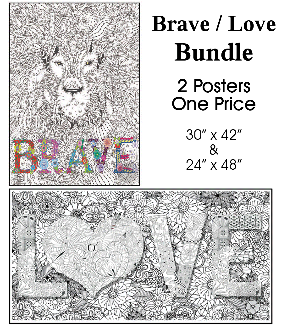 BRAVE / LOVE - Bundle of 2 Posters for $50 - SJPrinter 
