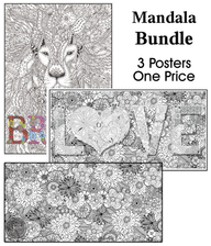 Coloring poster bundle – BRAVE, LOVE & Flowers – SJPrinter Cherry Hill NJ