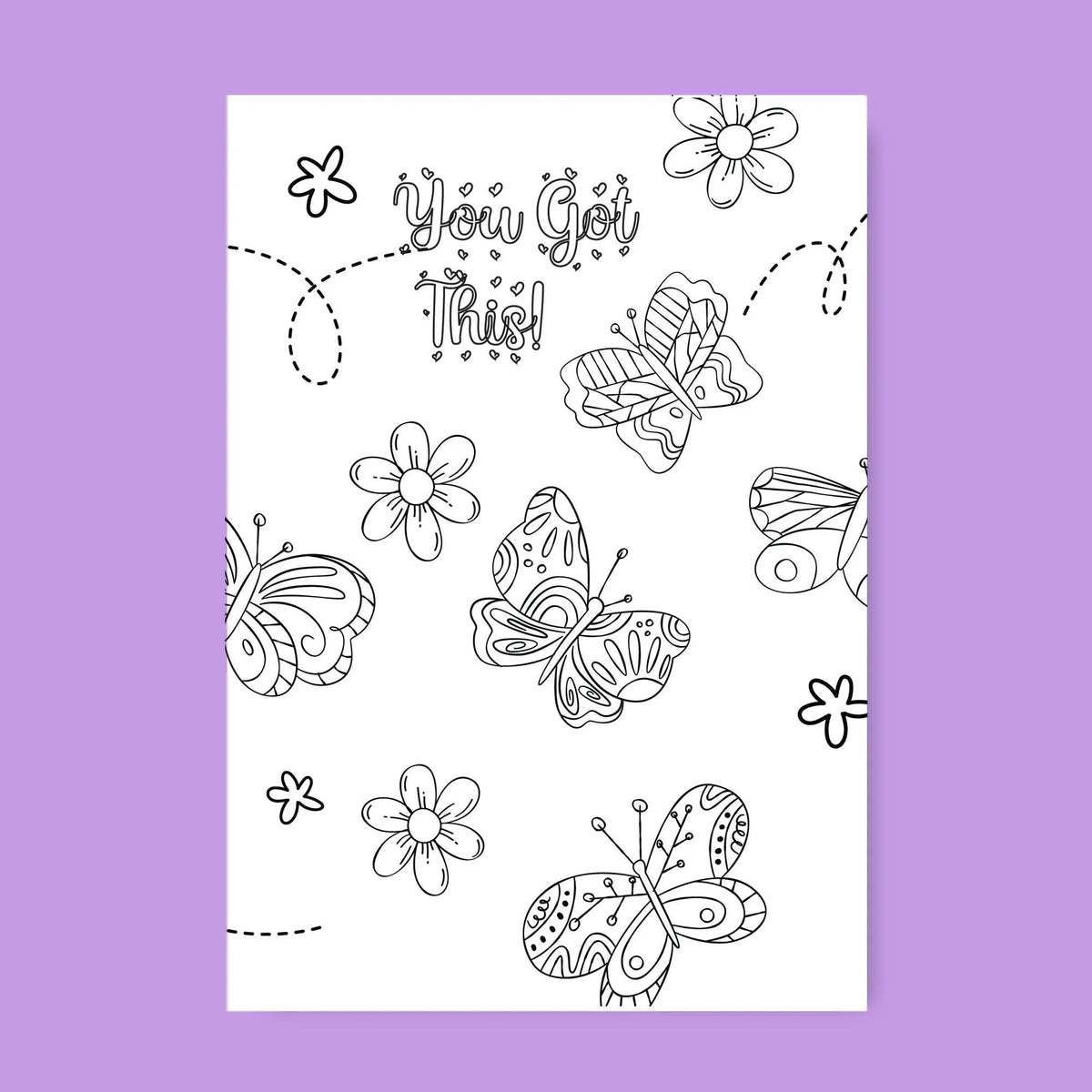 Butterflies - Coloring Card - SJPrinter 