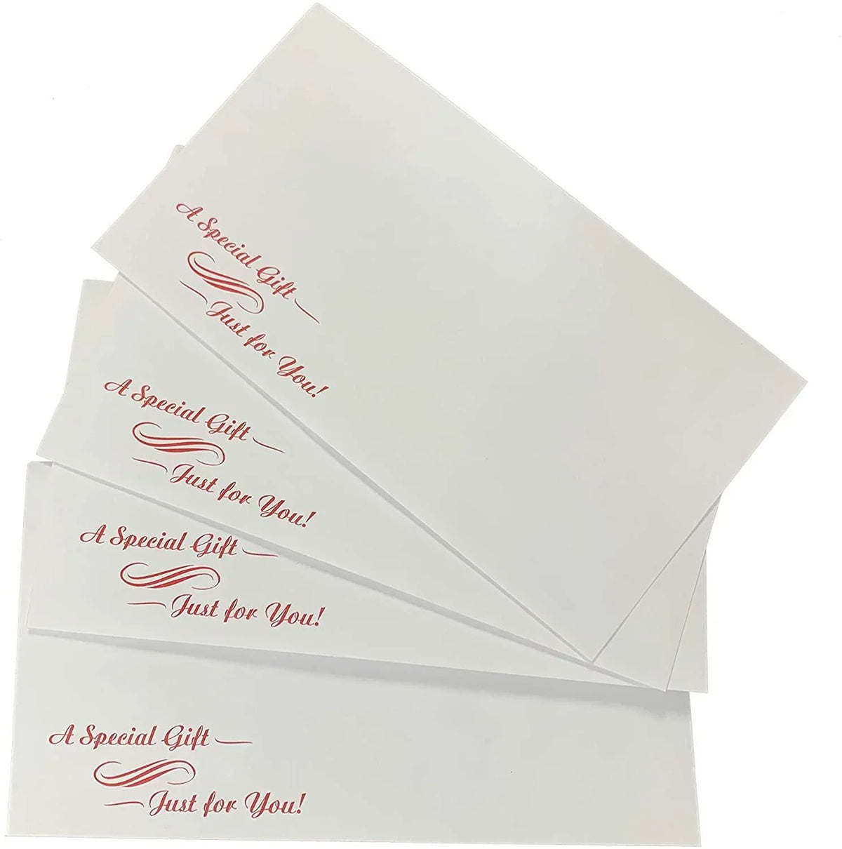 Cash Envelopes “A Special Gift – Just for You!” Red Script, 3.75 x 6.75, 50 Pack – Holiday Tips, Gifts & Bonuses