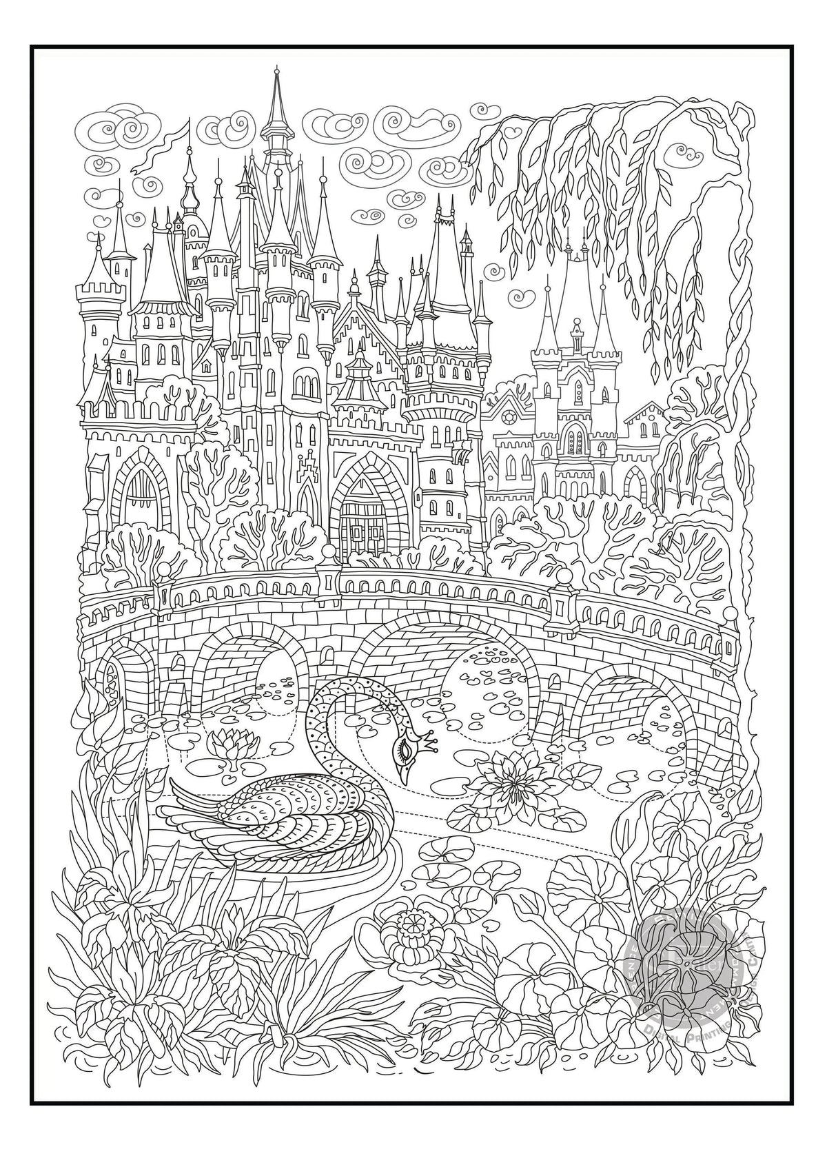 Giant Castle coloring poster 30×42" – SJPrinter Cherry Hill NJ