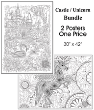 Coloring poster bundle – Castle & Unicorn – SJPrinter Cherry Hill NJ