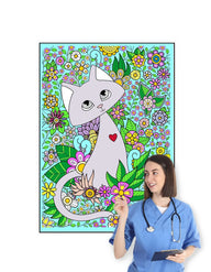 Coloring poster – CAT, 30×42" – giant group coloring poster