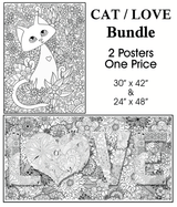 Coloring poster bundle – CAT & LOVE – SJPrinter Cherry Hill NJ