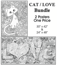 Coloring poster bundle – CAT & LOVE – SJPrinter Cherry Hill NJ