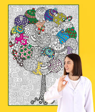 Coloring poster – Christmas Tree, 30×42" – giant group coloring poster