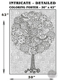 Christmas Tree + Planet Earth + Holiday Trees coloring poster bundle – printed in USA