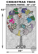 Christmas Tree + Planet Earth + Holiday Trees coloring poster bundle – printed in USA