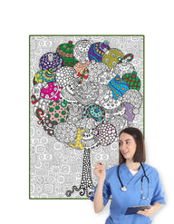 Christmas Tree + Planet Earth + Holiday Trees coloring poster bundle – wall-size group activity