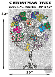 Coloring poster – Christmas Tree, 30×42" – giant group coloring poster