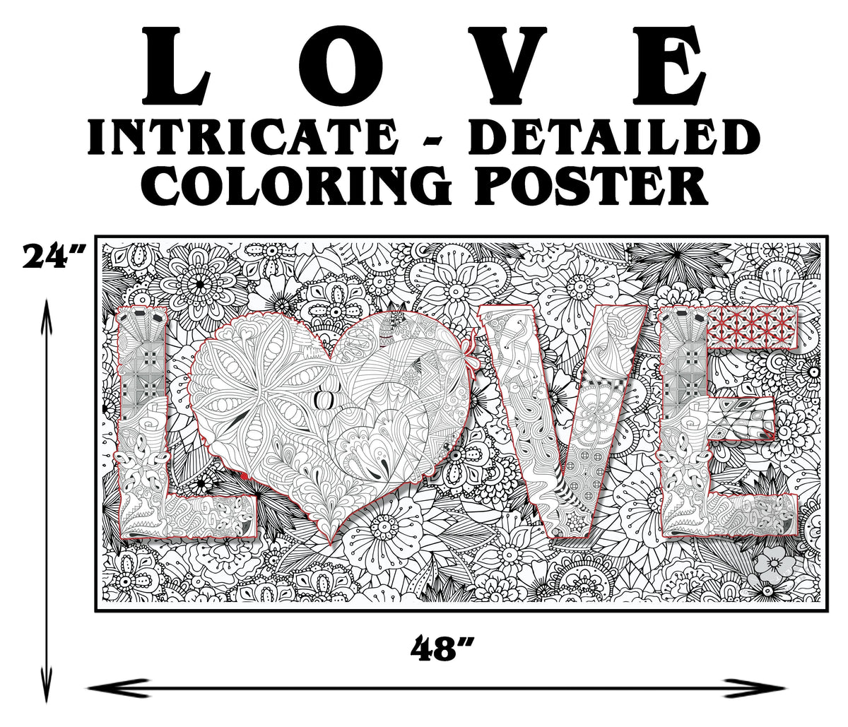 Giant coloring poster bundle WELCOME + LOVE – group activity set