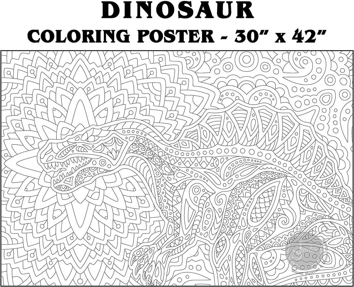Giant Dinosaur giant coloring poster 30×42" – wall-size group activity