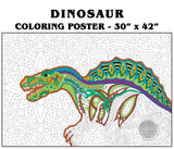 Coloring poster – Giant Dinosaur, 30×42" – giant group coloring poster