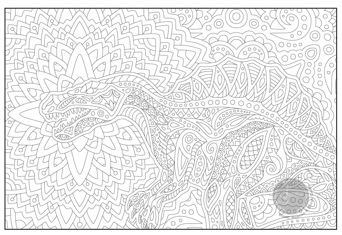 Coloring poster – Giant Dinosaur, 30×42" – giant group coloring poster
