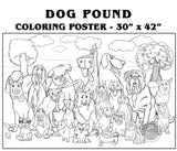 Coloring poster – Giant Dog, 30×42" – giant group coloring poster