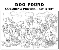 Coloring poster – Giant Dog, 30×42" – giant group coloring poster