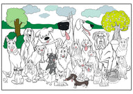 Giant Dog coloring poster 30×42" – intricate line art, printed in USA