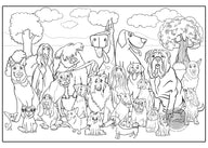 Giant Dog giant coloring poster 30×42" – wall-size group activity