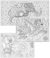 Coloring poster bundle – Elephant & Sea Turtle – SJPrinter Cherry Hill NJ