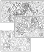 Coloring poster bundle – Elephant & Sea Turtle – SJPrinter Cherry Hill NJ