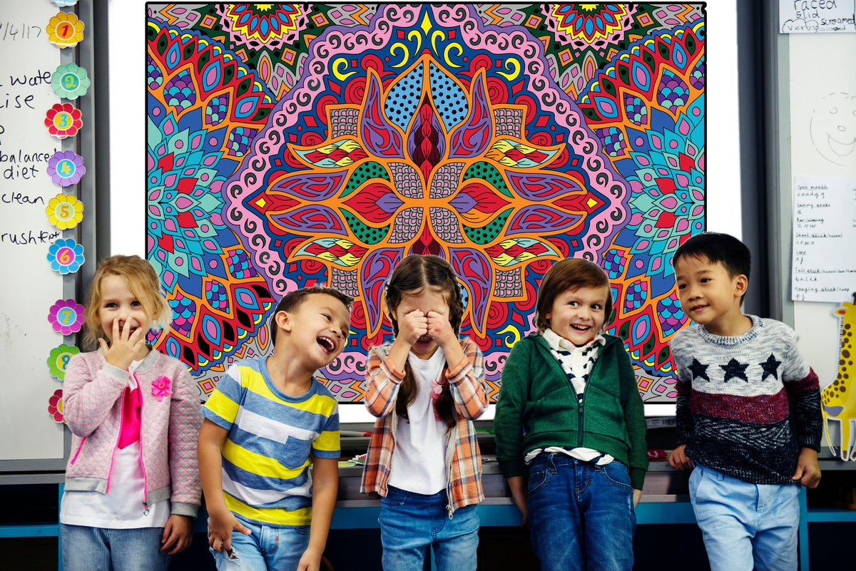 Giant Fire Mandala coloring poster 30×42" – SJPrinter Cherry Hill NJ