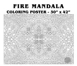 Fire & Floral Mandala coloring poster bundle – wall-size group activity