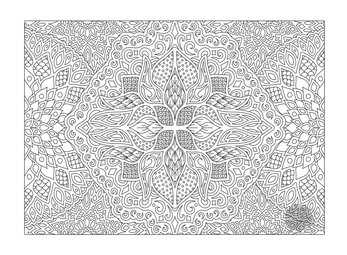 Fire Mandala giant coloring poster 30×42" – wall-size group activity