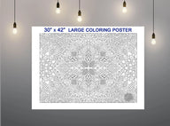 Coloring poster – Fire Mandala, 30×42" – giant group coloring poster
