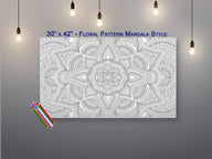 Floral Mandala giant coloring poster 30×42" – wall-size group activity