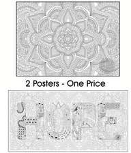Coloring poster bundle – Floral Mandala + HOPE – SJPrinter Cherry Hill NJ