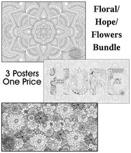 Coloring poster bundle – Floral Mandala + HOPE – SJPrinter Cherry Hill NJ