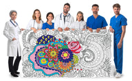 Flower Garden giant coloring poster 30×42" – wall-size group activity