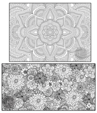 Coloring poster bundle – Flower Mandala + Flowers – SJPrinter Cherry Hill NJ
