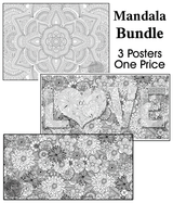 Coloring poster bundle – Flower Mandala + Flowers + LOVE – SJPrinter Cherry Hill NJ
